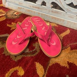 Coach leather  Fuchsia Women's Sandals